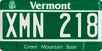 VT license plate XMN218