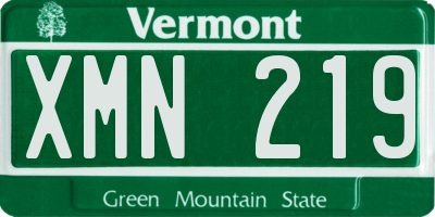 VT license plate XMN219