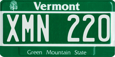 VT license plate XMN220