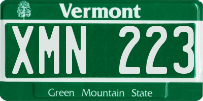 VT license plate XMN223