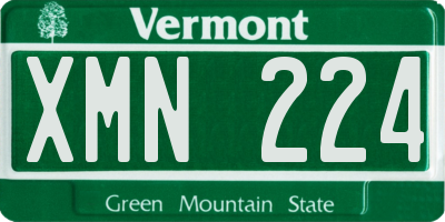 VT license plate XMN224
