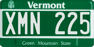 VT license plate XMN225