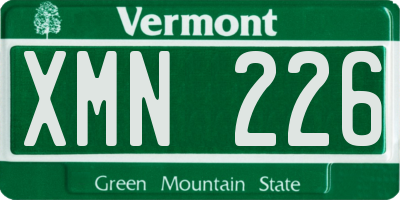 VT license plate XMN226