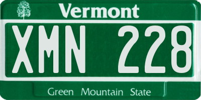 VT license plate XMN228