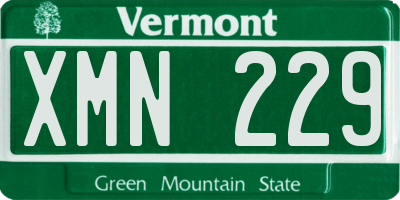 VT license plate XMN229