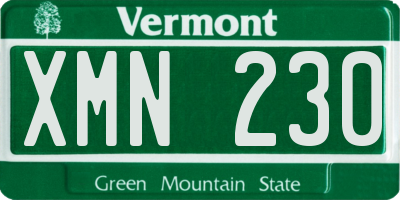 VT license plate XMN230