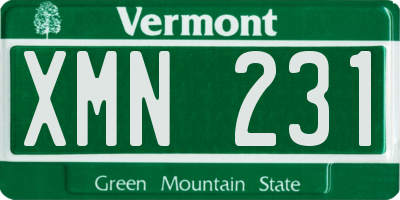 VT license plate XMN231