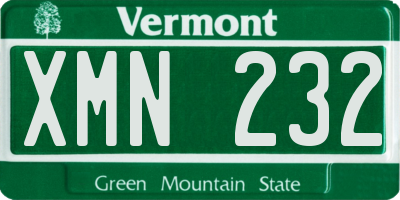 VT license plate XMN232