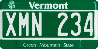 VT license plate XMN234