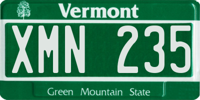 VT license plate XMN235
