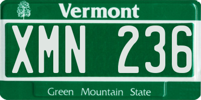VT license plate XMN236