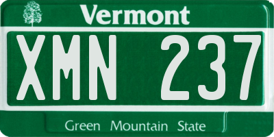 VT license plate XMN237