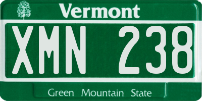 VT license plate XMN238