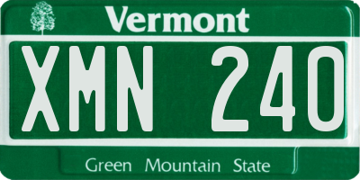 VT license plate XMN240