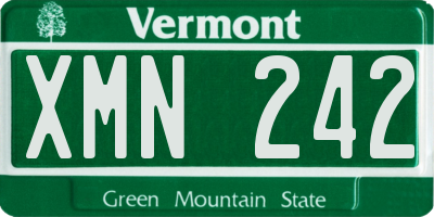 VT license plate XMN242