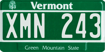 VT license plate XMN243