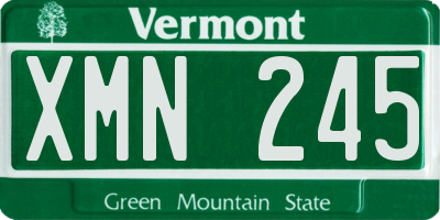 VT license plate XMN245