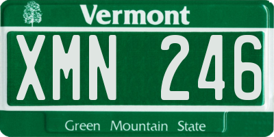 VT license plate XMN246
