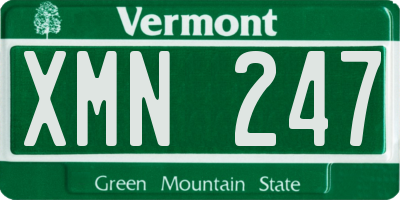 VT license plate XMN247