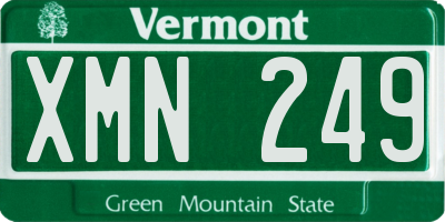 VT license plate XMN249