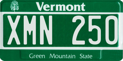 VT license plate XMN250