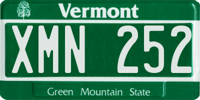 VT license plate XMN252