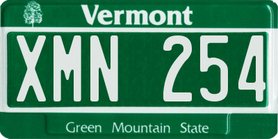 VT license plate XMN254