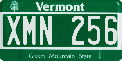 VT license plate XMN256