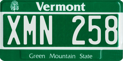 VT license plate XMN258