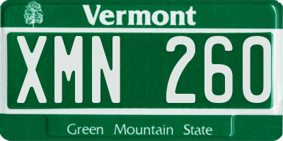 VT license plate XMN260
