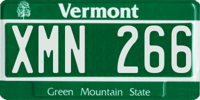 VT license plate XMN266