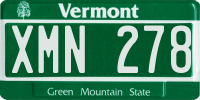 VT license plate XMN278