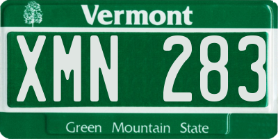 VT license plate XMN283