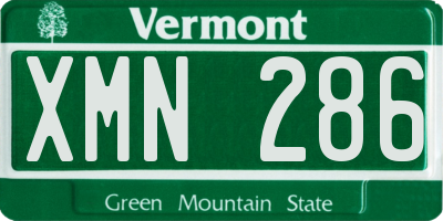 VT license plate XMN286