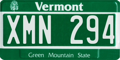 VT license plate XMN294