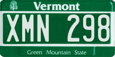 VT license plate XMN298