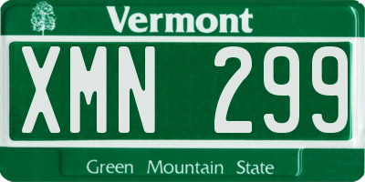 VT license plate XMN299