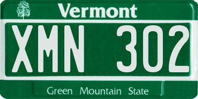 VT license plate XMN302