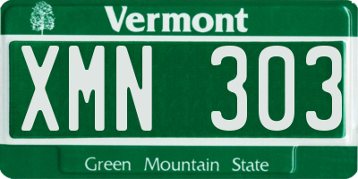 VT license plate XMN303