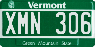 VT license plate XMN306