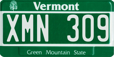 VT license plate XMN309