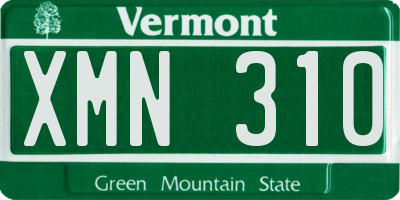VT license plate XMN310