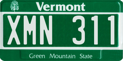 VT license plate XMN311