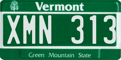 VT license plate XMN313