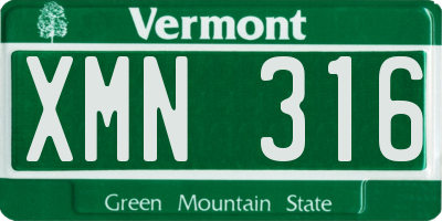 VT license plate XMN316