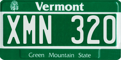 VT license plate XMN320
