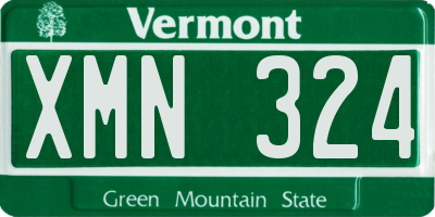 VT license plate XMN324