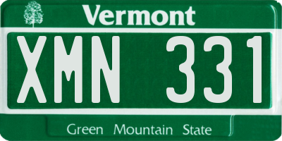 VT license plate XMN331