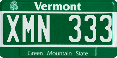 VT license plate XMN333