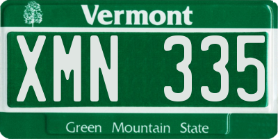 VT license plate XMN335